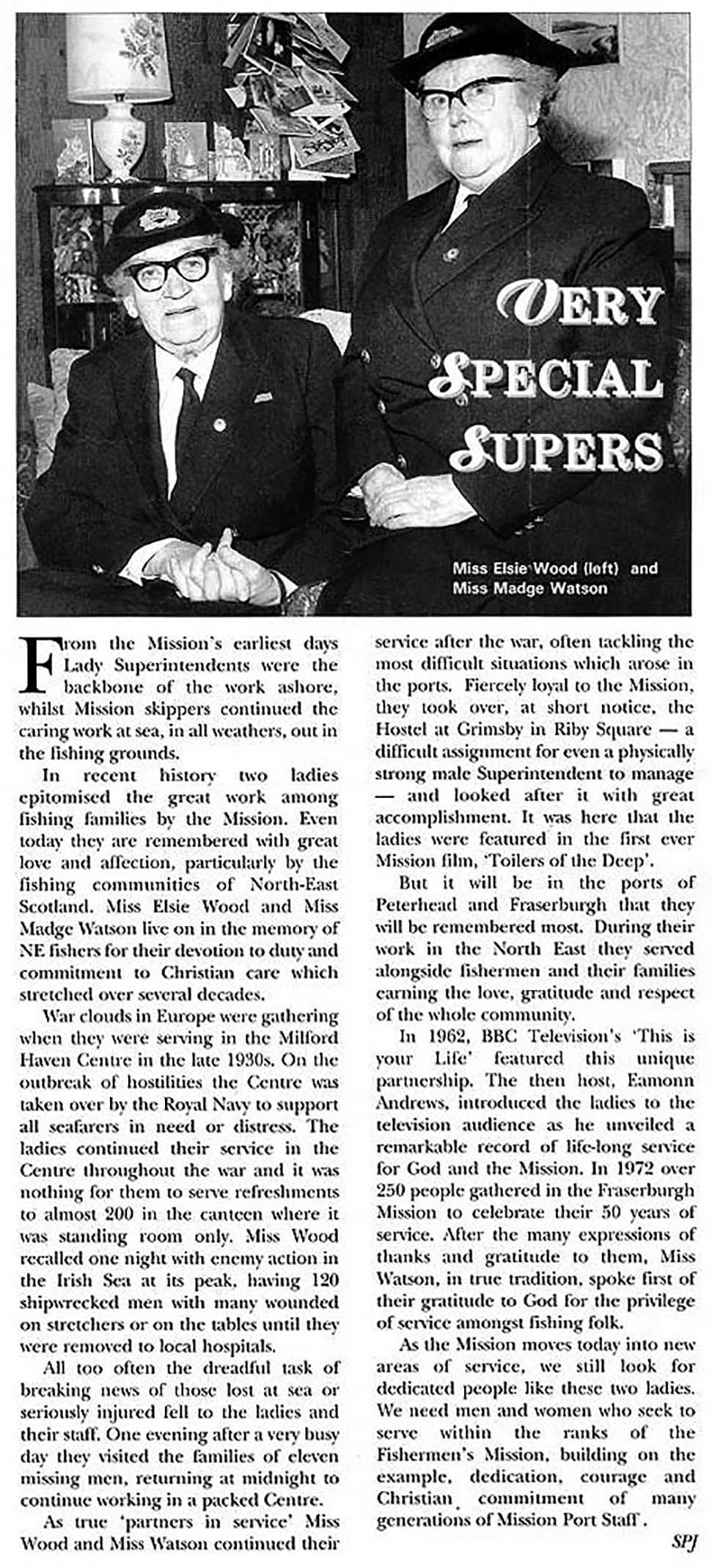 Madge Watson and Elsie Wood article